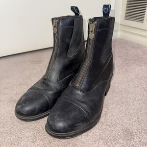 Ariat Mens Leather Zip Front English Riding Boots Size 10 Black Equestrian